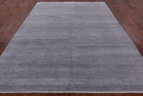 Grey Savannah Grass Handmade Wool & Silk Rug - 8' 2" X 10' 3" - Golden Nile