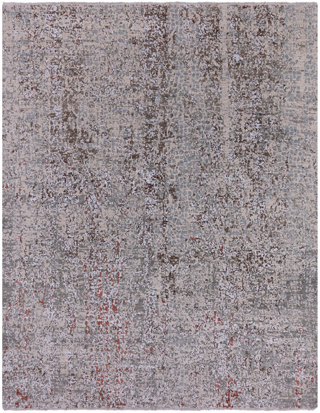 Modern Hand Knotted Wool & Silk Rug - 8' 1" X 10' 4" - Golden Nile