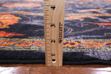 Black William Morris Hand Knotted Wool Rug - 5' 2" X 8' 5" - Golden Nile