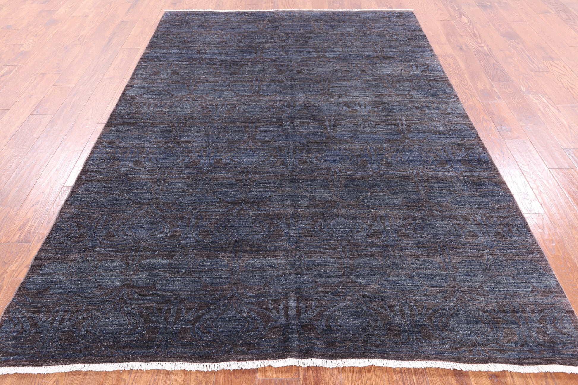 Modern Hand Knotted Wool Rug - 6' 3" X 8' 9" - Golden Nile