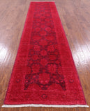 Full Pile Overdyed Handmade Runner Rug - 3' 3" X 13' 8" - Golden Nile