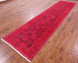 Full Pile Overdyed Handmade Runner Rug - 3' 3" X 13' 8" - Golden Nile