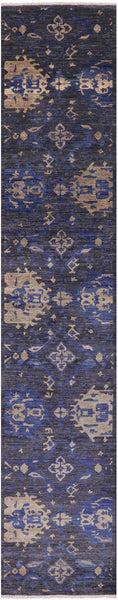William Morris Hand Knotted Wool Runner Rug - 3' X 16' 6" - Golden Nile