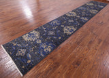 William Morris Hand Knotted Wool Runner Rug - 3' X 16' 6" - Golden Nile