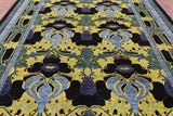 William Morris Hand Knotted Wool Rug - 8' 9" X 11' 8" - Golden Nile