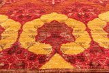 Red William Morris Hand Knotted Wool Rug - 9' 1" X 11' 6" - Golden Nile