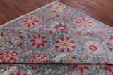 Blue William Morris Hand Knotted Wool Rug - 9' 3" X 11' 5" - Golden Nile
