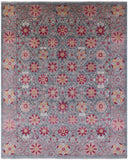 Blue William Morris Hand Knotted Wool Rug - 9' 3" X 11' 5" - Golden Nile