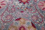 Blue William Morris Hand Knotted Wool Rug - 9' 3" X 11' 5" - Golden Nile