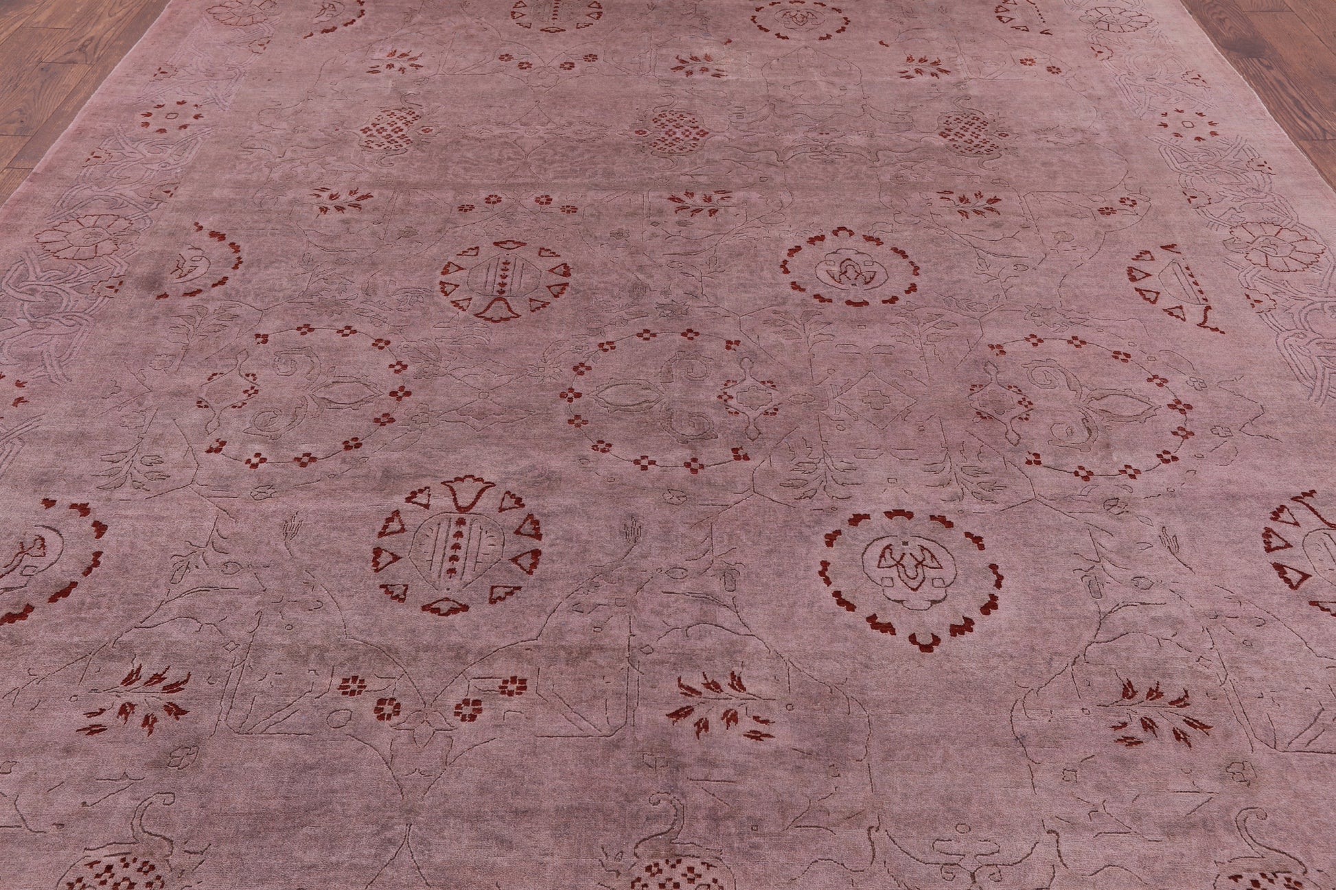 Full Pile Overdyed Handmade Wool Rug - 9' 0" X 11' 9" - Golden Nile