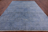 Blue Full Pile Overdyed Handmade Wool Rug - 9' 2" X 12' 3" - Golden Nile