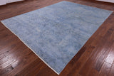 Blue Full Pile Overdyed Handmade Wool Rug - 9' 2" X 12' 3" - Golden Nile