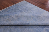Blue Full Pile Overdyed Handmade Wool Rug - 9' 2" X 12' 3" - Golden Nile