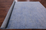 Blue Full Pile Overdyed Handmade Wool Rug - 9' 2" X 12' 3" - Golden Nile