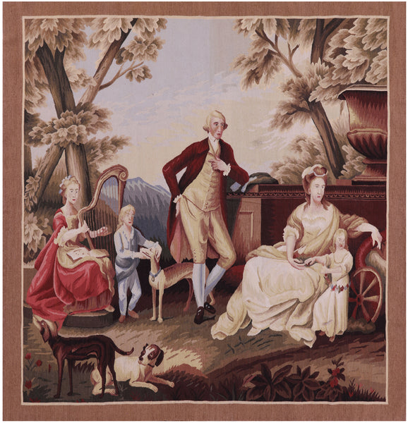 George Washington Tapestry Handmade Square Rug – Golden Nile