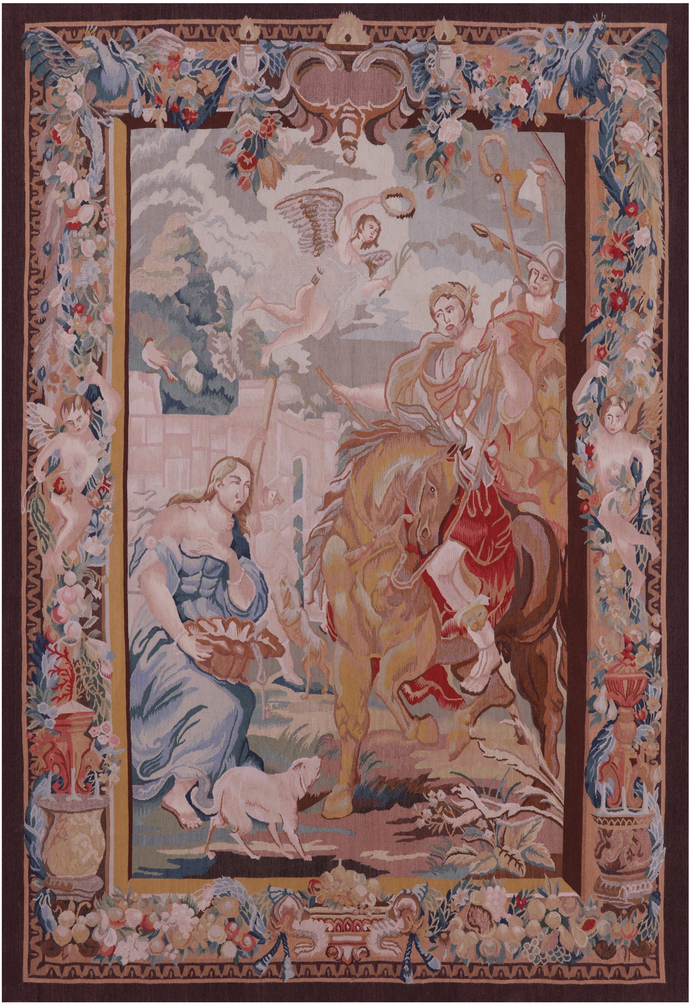 Fine Roman Scenery Tapestry Handmade Rug - 5' 6" X 8'0" - Golden Nile