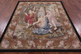Women In The Forest Tapestry Handmade Rug - 5' 6" X 6' 6" - Golden Nile