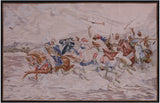 Men In The War Tapestry Handmade Rug - 5' 0" X 7' 8" - Golden Nile