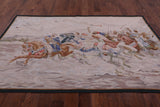 Men In The War Tapestry Handmade Rug - 5' 0" X 7' 8" - Golden Nile