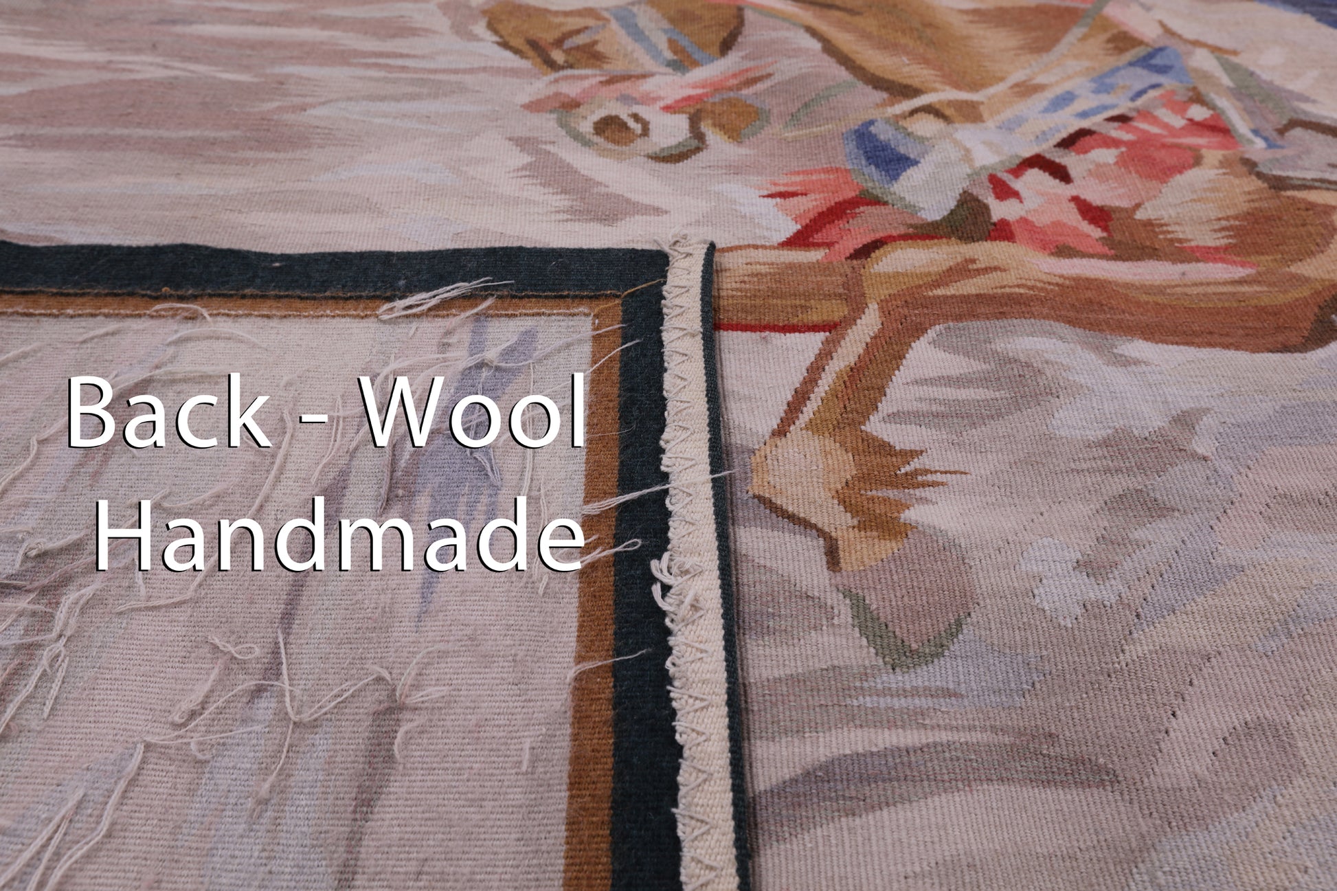 Men In The War Tapestry Handmade Rug - 5' 0" X 7' 8" - Golden Nile