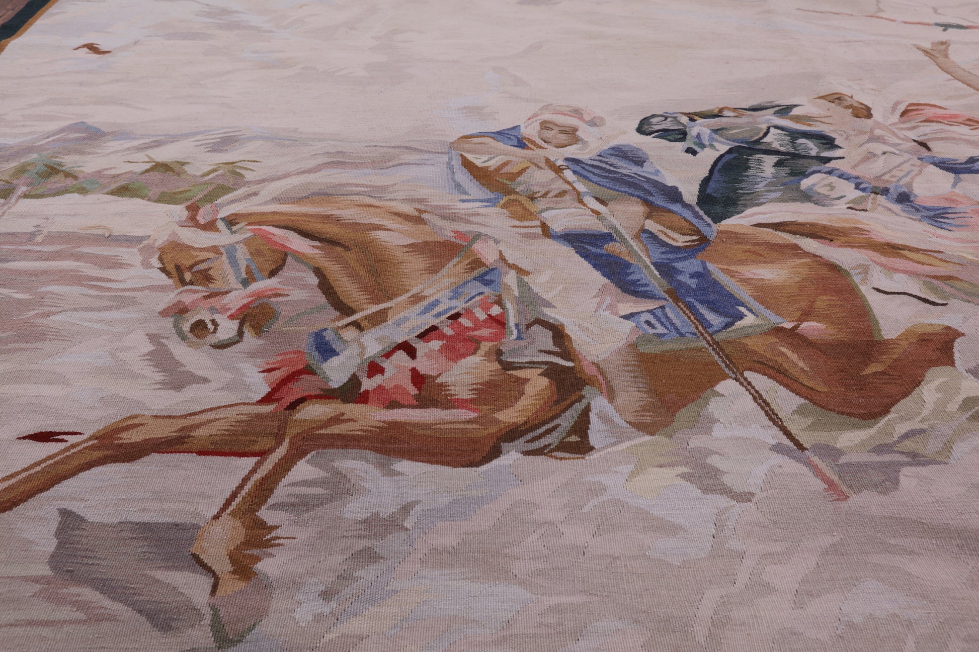 Men In The War Tapestry Handmade Rug - 5' 0" X 7' 8" - Golden Nile