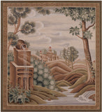 Castle In The Wild Tapestry Handmade Square Rug - 4' 9" X 5' 3" - Golden Nile