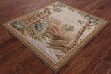 Castle In The Wild Tapestry Handmade Square Rug - 4' 9" X 5' 3" - Golden Nile