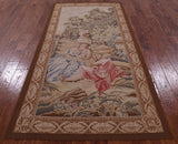 Reading Time In The Garden Tapestry Handmade Rug - 4' 1" X 8' 1" - Golden Nile