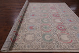 Ivory William Morris Hand Knotted Wool Rug - 9' 1" X 11' 4" - Golden Nile