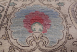 Ivory William Morris Hand Knotted Wool Rug - 9' 1" X 11' 4" - Golden Nile