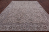 Ivory Persian Vintage White Wash Hand Knotted Wool Rug - 10' 1" X 12' 5" - Golden Nile