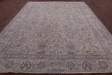 Ivory Persian Vintage White Wash Hand Knotted Wool Rug - 10' 1" X 12' 5" - Golden Nile