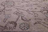 Ivory Persian Vintage White Wash Hand Knotted Wool Rug - 10' 1" X 12' 5" - Golden Nile