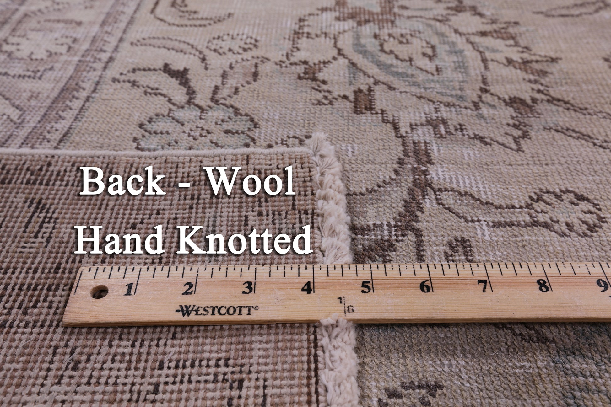 Ivory Persian Vintage White Wash Hand Knotted Wool Rug - 10' 1" X 12' 5" - Golden Nile