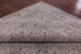 Ivory Persian Vintage White Wash Hand Knotted Wool Rug - 10' 1" X 12' 5" - Golden Nile