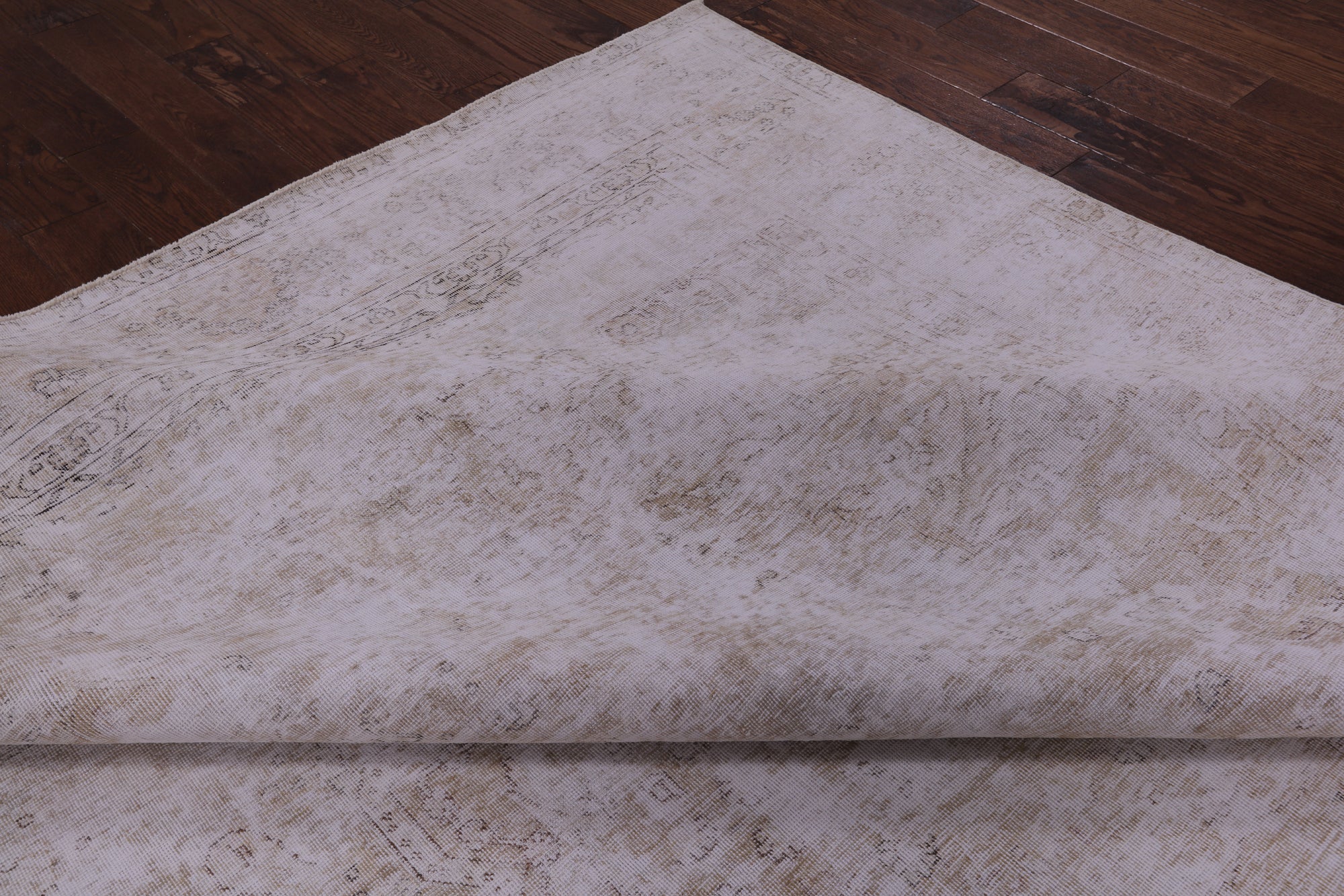 Ivory Persian Vintage White Wash Handmade Wool Rug - 9' 8" X 12' 3" - Golden Nile