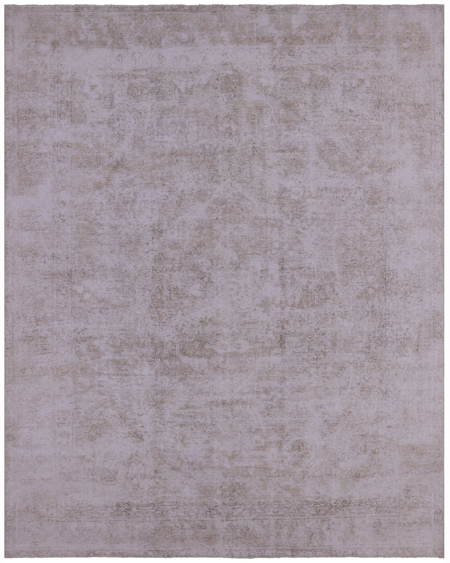 Ivory Persian Vintage White Wash Handmade Wool Rug - 9' 8" X 12' 3" - Golden Nile
