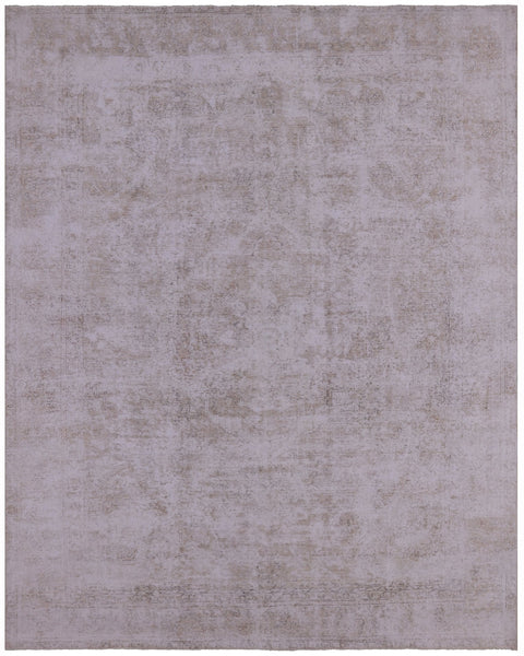 Ivory Persian Vintage White Wash Handmade Wool Rug - 9' 8" X 12' 3" - Golden Nile