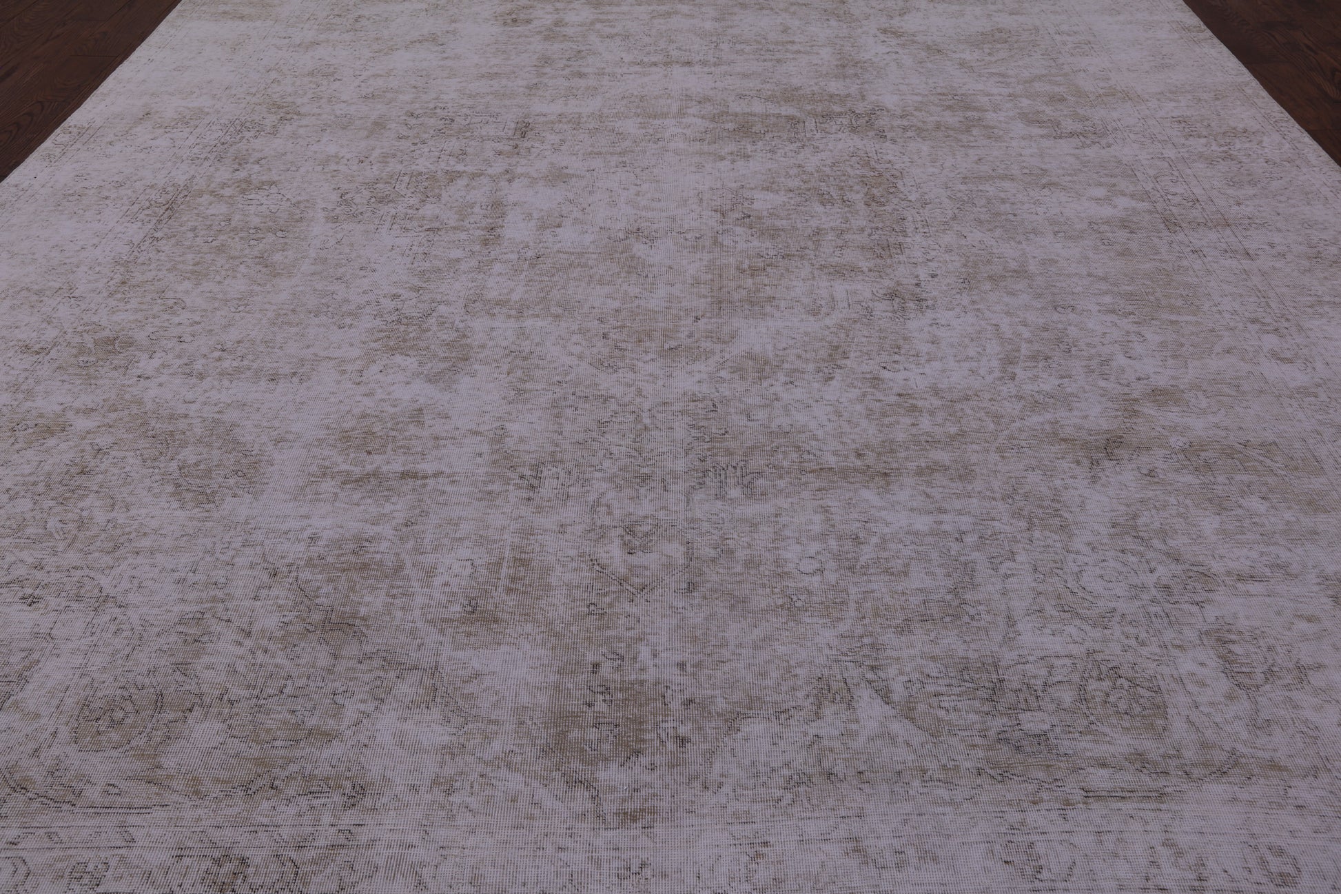 Ivory Persian Vintage White Wash Handmade Wool Rug - 9' 8" X 12' 3" - Golden Nile