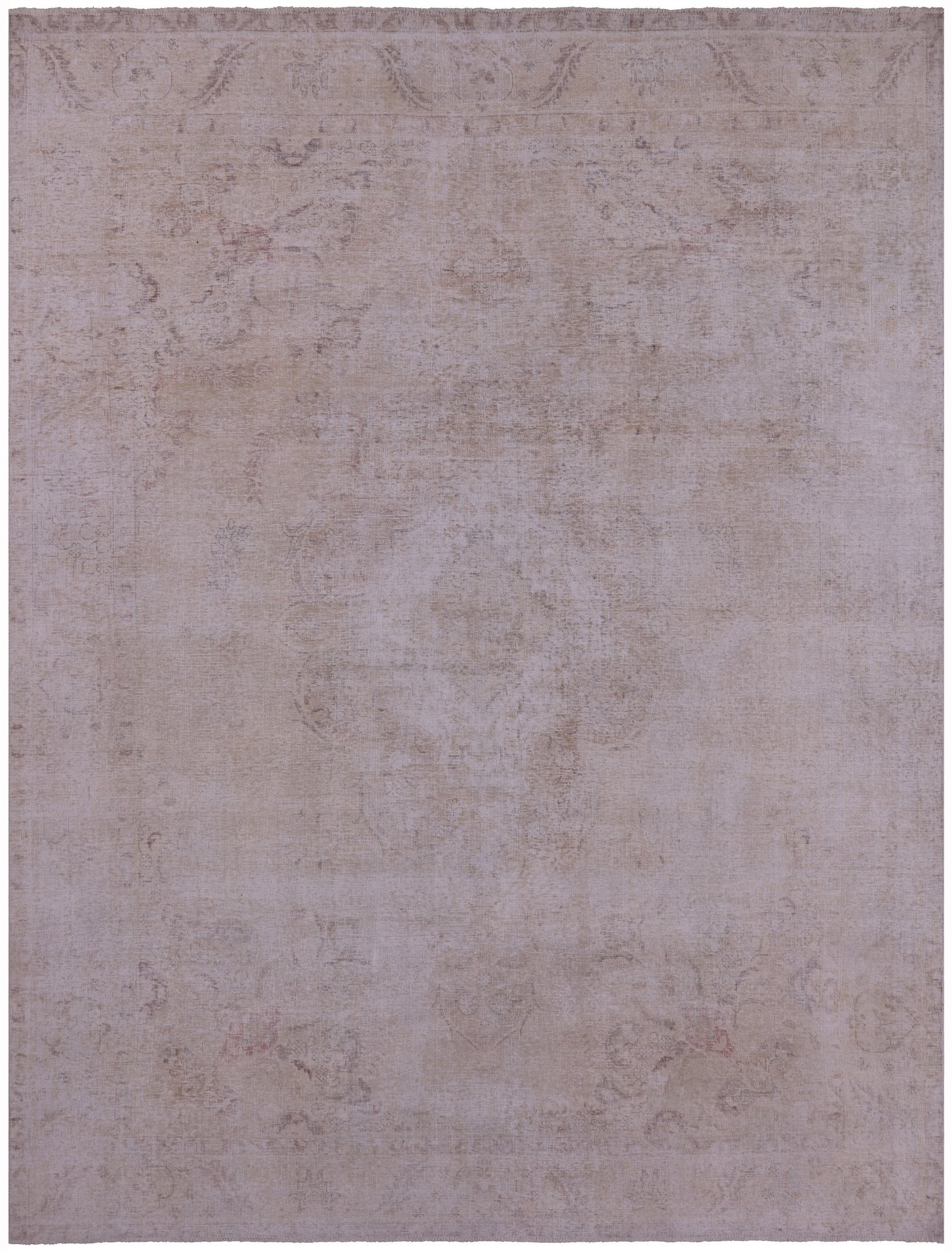 Ivory Persian Vintage White Wash Hand Knotted Wool Rug - 9' 7" X 12' 6" - Golden Nile