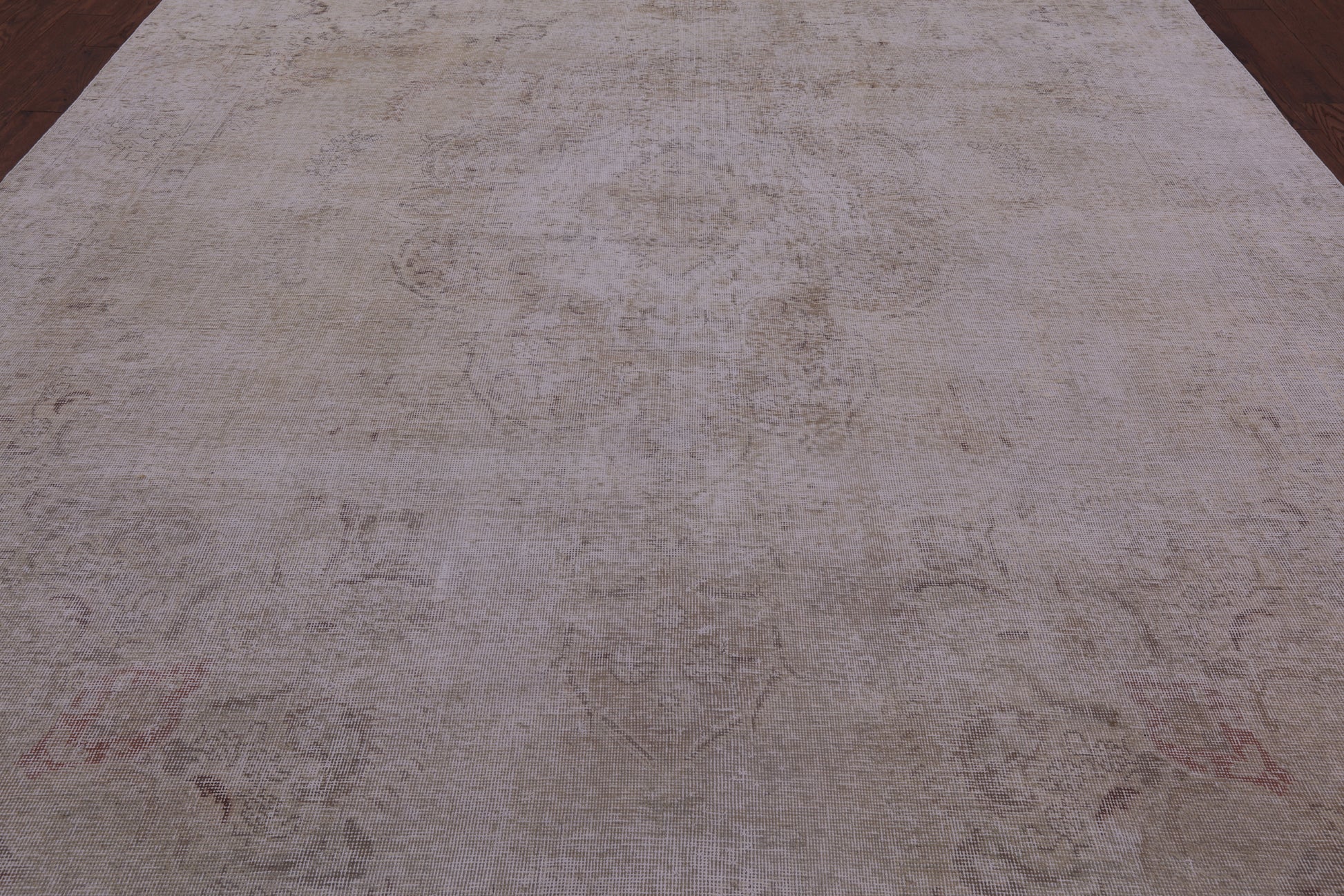 Ivory Persian Vintage White Wash Hand Knotted Wool Rug - 9' 7" X 12' 6" - Golden Nile