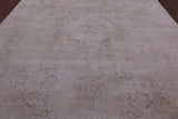 Ivory Persian Vintage White Wash Hand Knotted Wool Rug - 9' 7" X 12' 6" - Golden Nile