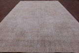 Ivory Persian Vintage White Wash Handmade Wool Rug - 9' 7" X 12' 4" - Golden Nile