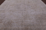 Ivory Persian Vintage White Wash Handmade Wool Rug - 9' 7" X 12' 4" - Golden Nile