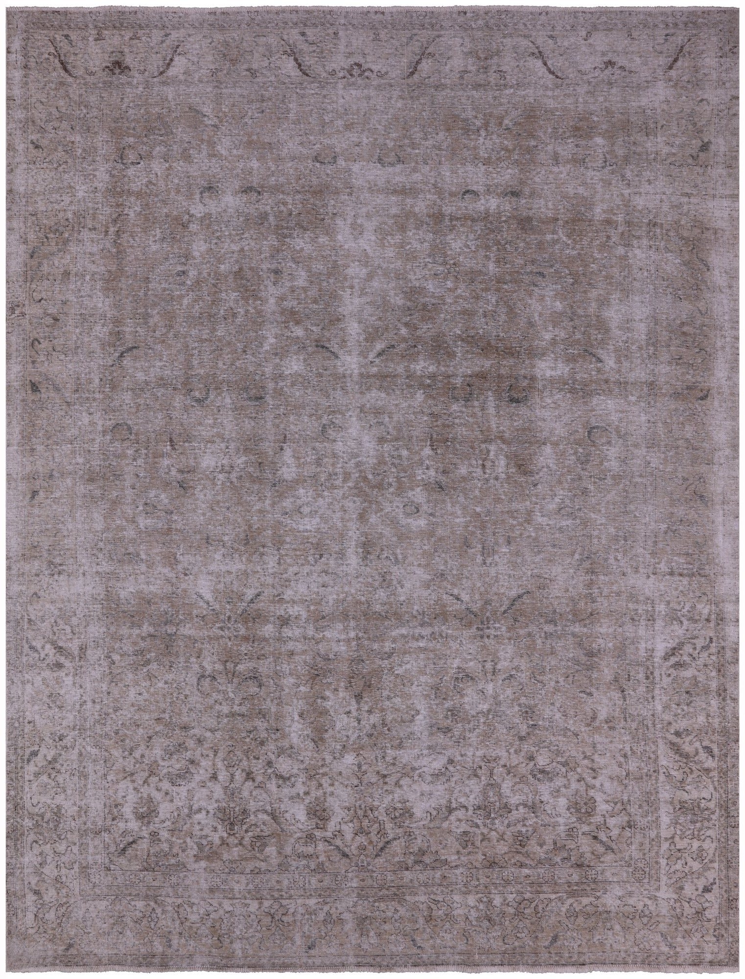 Ivory Persian Vintage White Wash Hand Knotted Wool Rug - 9' 5" X 12' 4" - Golden Nile