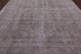 Ivory Persian Vintage White Wash Hand Knotted Wool Rug - 9' 5" X 12' 4" - Golden Nile