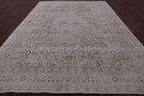 Ivory Persian Vintage White Wash Handmade Wool Rug - 9' 6" X 12' 1" - Golden Nile