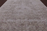 Ivory Persian Vintage White Wash Handmade Wool Rug - 9' 6" X 12' 1" - Golden Nile