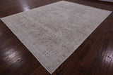 Ivory Persian Vintage White Wash Handmade Wool Rug - 9' 6" X 12' 1" - Golden Nile