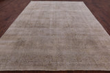 Ivory Persian Vintage White Wash Hand Knotted Wool Rug - 9' 7" X 12' 2" - Golden Nile